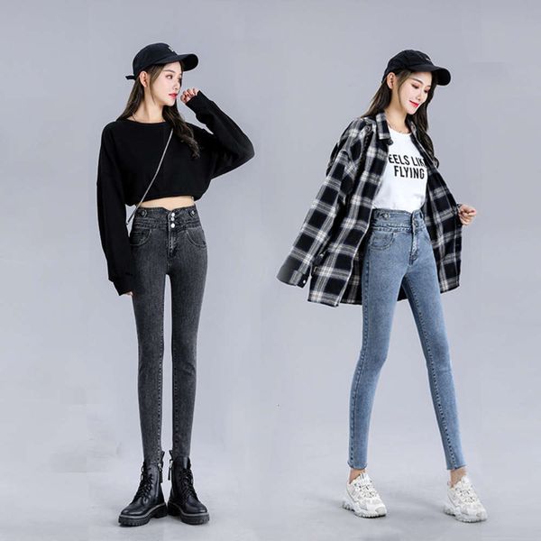 pencil spring and summer washed high waist pants slim leggings women, Blue 
pencil spring and summer washed high waist pants slim leggings women, Blue