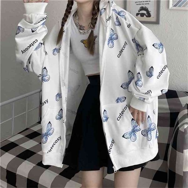 summer harajuku butterfly hoodie with zipper women sweatshirt spring oversized hoodies outerwear plus size 210909, Black
summer harajuku butterfly hoodie with zipper women sweatshirt spring oversized hoodies outerwear plus size 210909, Black
