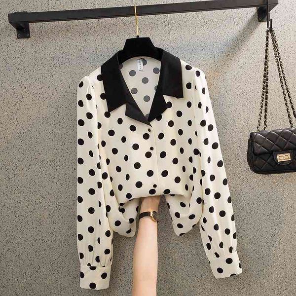 women's blouses & shirts polka dot long sleeve shirt women 2021 spring vintage v-neck chiffon blouse elegant fashion 78eo, White
women's blouses & shirts polka dot long sleeve shirt women 2021 spring vintage v-neck chiffon blouse elegant fashion 78eo, White