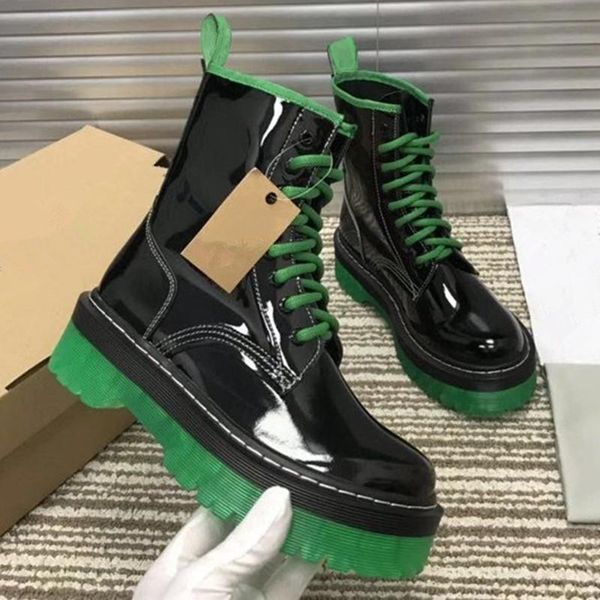 boots motorcycle winter design woman shoes mixed color female lace up zapatos de mujer thick bottom women 2021, Black 
boots motorcycle winter design woman shoes mixed color female lace up zapatos de mujer thick bottom women 2021, Black