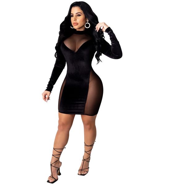 mesh velour bodycon dresses for women party club wear long sleeve mini dress winter 2021 d36-bi24, Black;gray
mesh velour bodycon dresses for women party club wear long sleeve mini dress winter 2021 d36-bi24, Black;gray