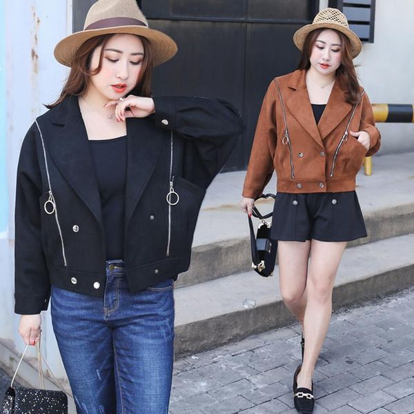 women's jackets korean style casual loose full sleeve turn-down collar plus size xl-4xl women 2021 spring selling lady coats, Black;brown
women's jackets korean style casual loose full sleeve turn-down collar plus size xl-4xl women 2021 spring selling lady coats, Black;brown