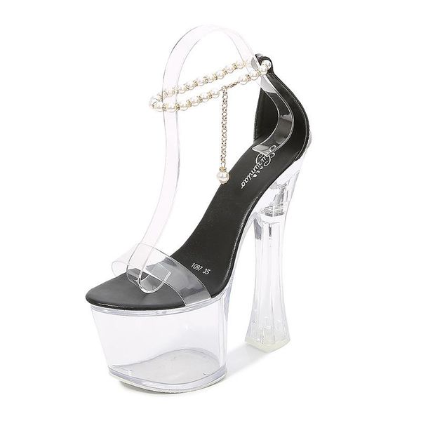 sandals large size 34-43 women's shoes model pearl thick-soled all-match super high plus heel, Black
sandals large size 34-43 women's shoes model pearl thick-soled all-match super high plus heel, Black