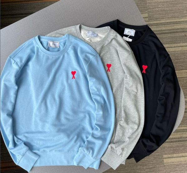 fashion ami men's and women's sweaters couple wear red love embroidered cotton terry turtleneck round neck jacket, Black
fashion ami men's and women's sweaters couple wear red love embroidered cotton terry turtleneck round neck jacket, Black