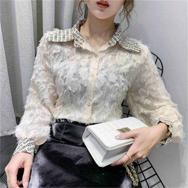 long sleeve shirts korean pleated and with perfumed women's blouses mujer ktdr, White
long sleeve shirts korean pleated and with perfumed women's blouses mujer ktdr, White