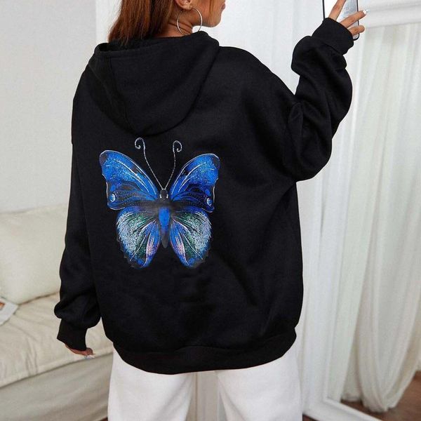 women's hoodies & sweatshirts ins womens autumn long sleeve hoodie sweatshirt butterfiy print fleece hooded streetwear pullover loose, Black
women's hoodies & sweatshirts ins womens autumn long sleeve hoodie sweatshirt butterfiy print fleece hooded streetwear pullover loose, Black