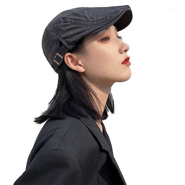 women spring autumn retro duck tongue bailey hat japanese british art painter's pure cotton summer truck driver's beret berets, Blue;gray
women spring autumn retro duck tongue bailey hat japanese british art painter's pure cotton summer truck driver's beret berets, Blue;gray