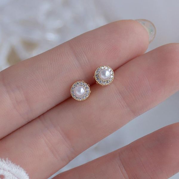 stud fashion brand jewelry 14k real gold pearl earrings for women gift shining zircon cute small, Golden;silver
stud fashion brand jewelry 14k real gold pearl earrings for women gift shining zircon cute small, Golden;silver
