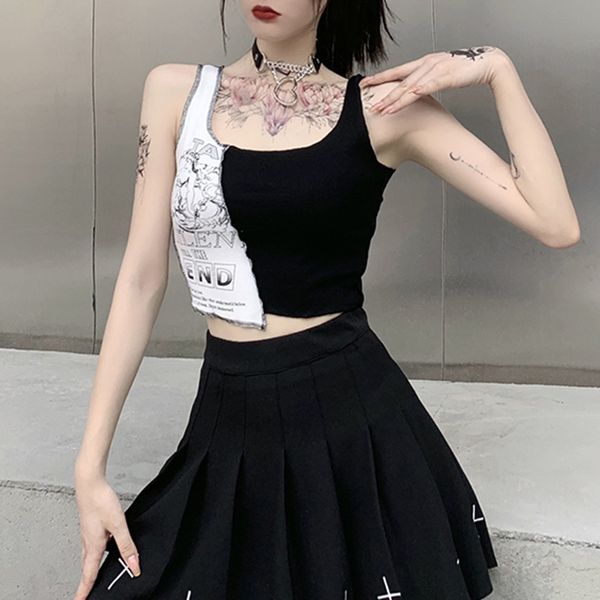 punk streetwear bodycon patchwork crop tank harajuku gothic print tank summmer casmioles sleeveless female, White
punk streetwear bodycon patchwork crop tank harajuku gothic print tank summmer casmioles sleeveless female, White