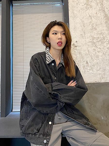 women's jackets vintage denim coats autumn thin 2021 korean loose casual leopard print hip hop top, Black;brown
women's jackets vintage denim coats autumn thin 2021 korean loose casual leopard print hip hop top, Black;brown