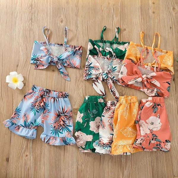 kids clothing sets girls outfits children floral sling knotting +flower print shorts 2pcs/set summer fashion boutique baby clothes, White
kids clothing sets girls outfits children floral sling knotting +flower print shorts 2pcs/set summer fashion boutique baby clothes, White