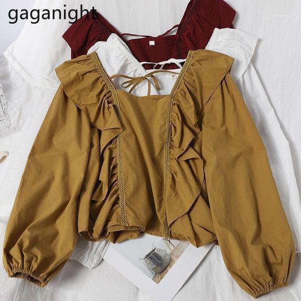 gaganight ruffles women blouse long sleeve vintage solid shirt square collar lady chic korean vestidos loose outwear autumn women's bl, White
gaganight ruffles women blouse long sleeve vintage solid shirt square collar lady chic korean vestidos loose outwear autumn women's bl, White