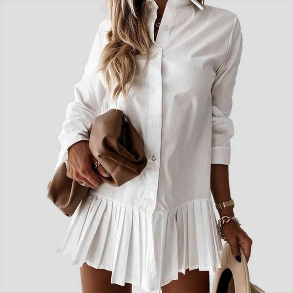 autumn long sleeve white womens dresses pleated shirt casual turn down mini button lady a line office vestidos, Black;gray
autumn long sleeve white womens dresses pleated shirt casual turn down mini button lady a line office vestidos, Black;gray
