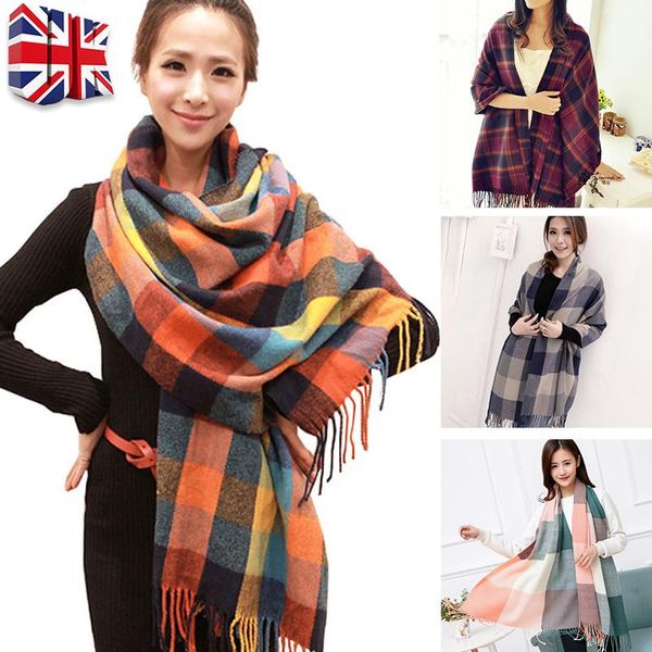 scarves plaid cashmere scarf for women colorful lady long shawls fashion winter warm neckerchief outdoor blanket thick wraps, Blue;gray
scarves plaid cashmere scarf for women colorful lady long shawls fashion winter warm neckerchief outdoor blanket thick wraps, Blue;gray