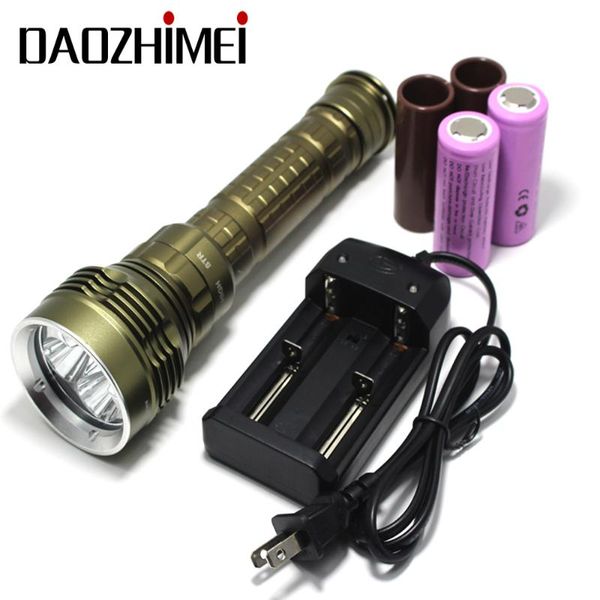 8000lm underwater dive light 5*l2 led torch 26650 torch 100m underwater tactical hunting +2*26650 battery+charger
8000lm underwater dive light 5*l2 led torch 26650 torch 100m underwater tactical hunting +2*26650 battery+charger