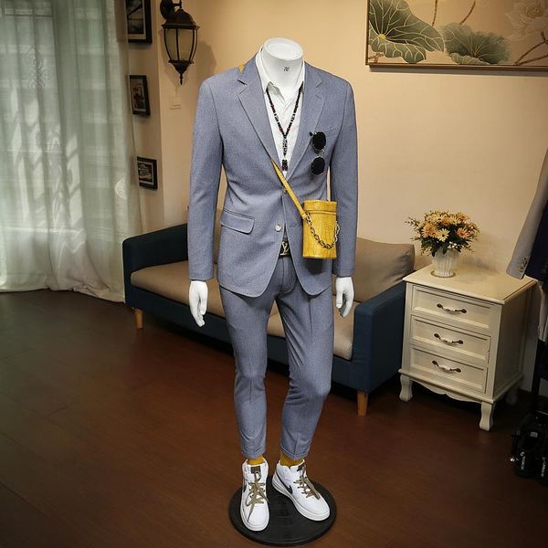 men's suits & blazers xm geeki spring and summer business casual formal dress, fine thousand bird lattice, single breasted capri suit, White;black
men's suits & blazers xm geeki spring and summer business casual formal dress, fine thousand bird lattice, single breasted capri suit, White;black