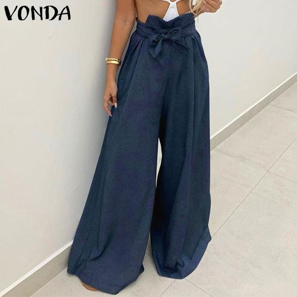 women's pants & capris vonda women long summer belted palazzo casual solid high waist wide leg pantalon femme trousers plus size s-5xl, Black;white
women's pants & capris vonda women long summer belted palazzo casual solid high waist wide leg pantalon femme trousers plus size s-5xl, Black;white