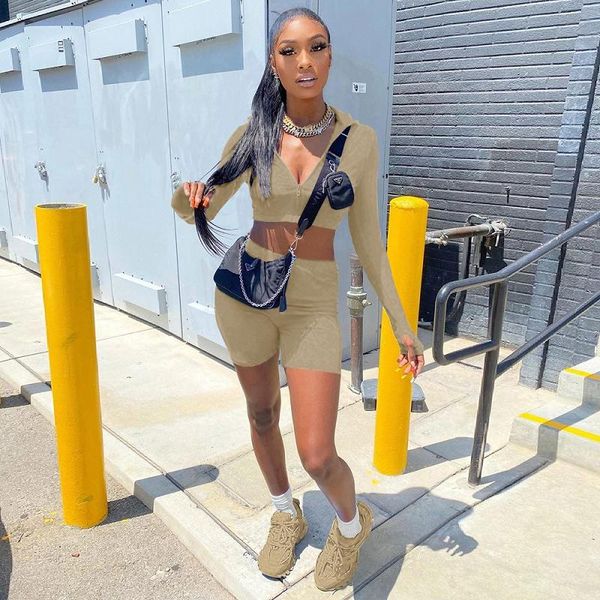 women's tracksuits women spring casual solid long sleeve zipper short high waist skinny shorts two piece sets, Gray
women's tracksuits women spring casual solid long sleeve zipper short high waist skinny shorts two piece sets, Gray