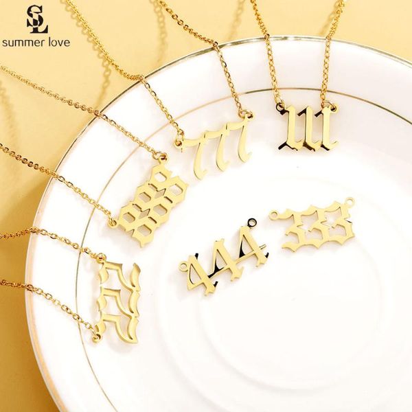 pendant necklaces stainless steel angel number for women gold silver color 111 222 999 lucky chain chokers collar jewelry gifts
pendant necklaces stainless steel angel number for women gold silver color 111 222 999 lucky chain chokers collar jewelry gifts