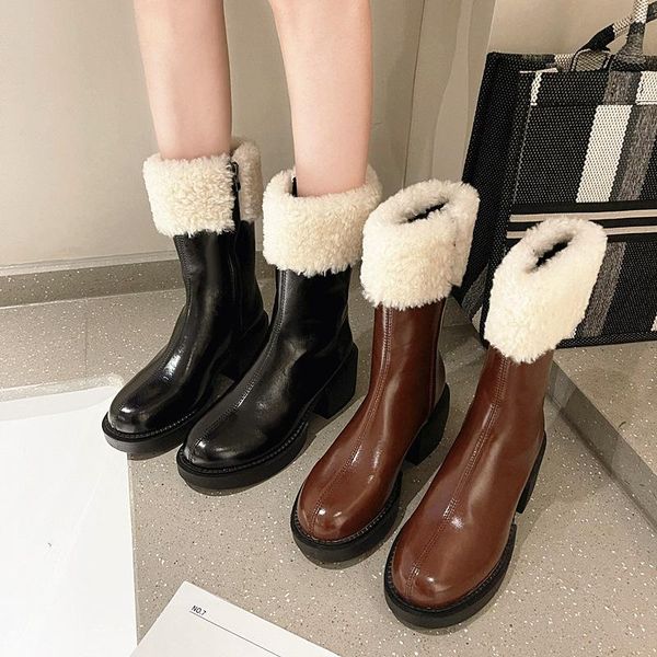 boots women 2021 zipper plush winter footwear female shoes round toe fur med rock rubber mid calf mid-calf ladies solid mid-, Black
boots women 2021 zipper plush winter footwear female shoes round toe fur med rock rubber mid calf mid-calf ladies solid mid-, Black