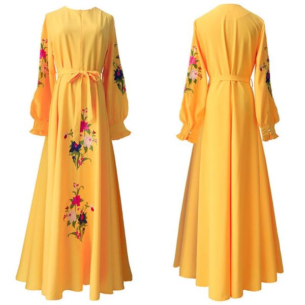 casual dresses europe women long embroidery dress with sashes o-neck lantern sleeve elegant lady a-line spring autumn clothing, Black;gray
casual dresses europe women long embroidery dress with sashes o-neck lantern sleeve elegant lady a-line spring autumn clothing, Black;gray