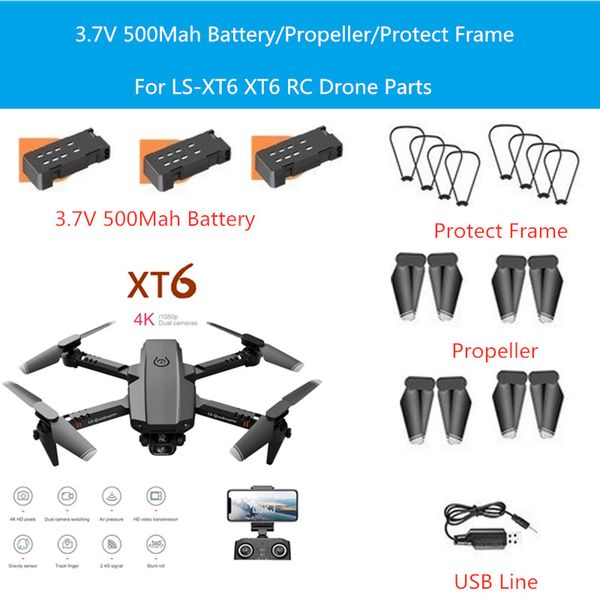3.7v 500mah battery/propeller/charger for ls-xt6 4k wifi fpv rc drone xt-6 spare part blades xt6 xt-6 accessories
3.7v 500mah battery/propeller/charger for ls-xt6 4k wifi fpv rc drone xt-6 spare part blades xt6 xt-6 accessories