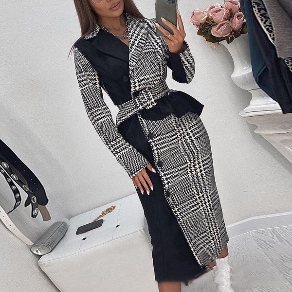 casual dresses stylish lady elegant plaid printed ol dress 2021 autumn women long sleeve turn down collar contrast color patchwork work, Black;gray
casual dresses stylish lady elegant plaid printed ol dress 2021 autumn women long sleeve turn down collar contrast color patchwork work, Black;gray