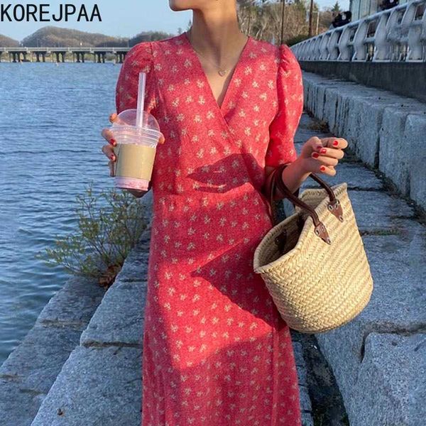korejpaa women dress korean fashion chic temperament gentle v-neck cross-tie waist bubble sleeves floral dresses vestido 210526, Black;gray
korejpaa women dress korean fashion chic temperament gentle v-neck cross-tie waist bubble sleeves floral dresses vestido 210526, Black;gray