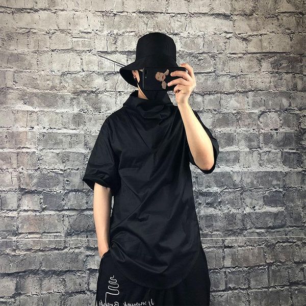 men's casual shirts short sleeve shirt spring and autumn solid color personality pullover standing collar korean slim large size, White;black
men's casual shirts short sleeve shirt spring and autumn solid color personality pullover standing collar korean slim large size, White;black