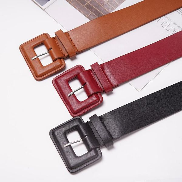 Belts 2021 Square Pin Buckle Women Belt Solid Color Wide Leather Straps For Ladies Dress Coat Waistband Drop, Black;brown
Belts 2021 Square Pin Buckle Women Belt Solid Color Wide Leather Straps For Ladies Dress Coat Waistband Drop, Black;brown