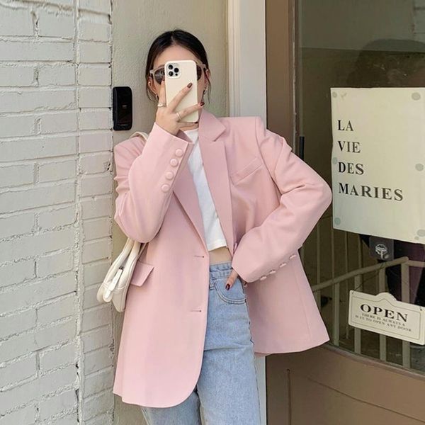 women's suits & blazers pink suit coat spring and autumn design sense 2021 small man fried street casual top, White;black
women's suits & blazers pink suit coat spring and autumn design sense 2021 small man fried street casual top, White;black