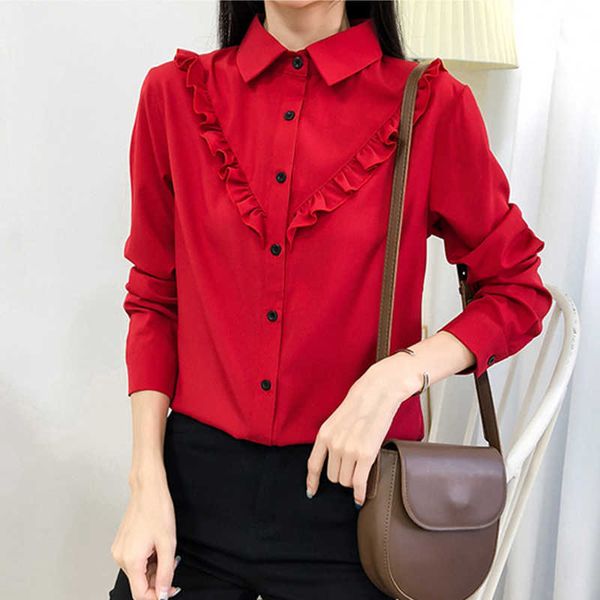 korean fashion chiffon women blouses ruffle office lady shirts summer long sleeve and bloues plus size xxxl/5xl 210531, White
korean fashion chiffon women blouses ruffle office lady shirts summer long sleeve and bloues plus size xxxl/5xl 210531, White