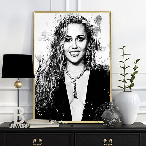 paintings long hair goddess black white poster, american singer miley cyrus fans collect art prints, minimalism figure sketch wall decor
paintings long hair goddess black white poster, american singer miley cyrus fans collect art prints, minimalism figure sketch wall decor