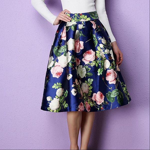 2021 new spring autumn women skirt retro gorgeous flowers printed high waist skirt slim big midi skirt, Black
2021 new spring autumn women skirt retro gorgeous flowers printed high waist skirt slim big midi skirt, Black