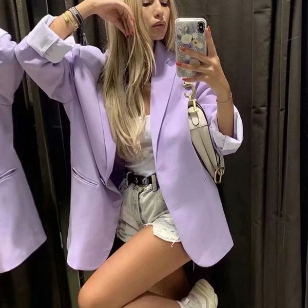autumn 2021 new blazer turn down collar vintage purple coat fashion loose style casaco feminino for women outerwear nchu, White;black
autumn 2021 new blazer turn down collar vintage purple coat fashion loose style casaco feminino for women outerwear nchu, White;black