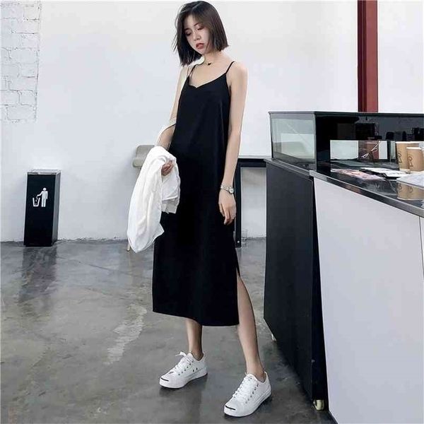 women maxi dress black sling dress female summer sleeveless v-neck vest long women dresses 210730, Black;gray
women maxi dress black sling dress female summer sleeveless v-neck vest long women dresses 210730, Black;gray