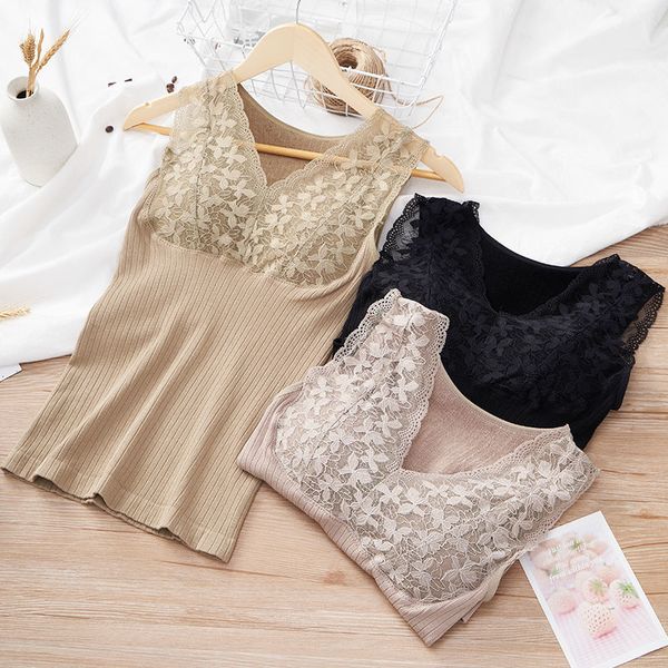 new 2021 autumn winter thermal underwear camisole tank female warm veet vest lace c padded cami shirt strap crop a423i7l5, Black;pink
new 2021 autumn winter thermal underwear camisole tank female warm veet vest lace c padded cami shirt strap crop a423i7l5, Black;pink
