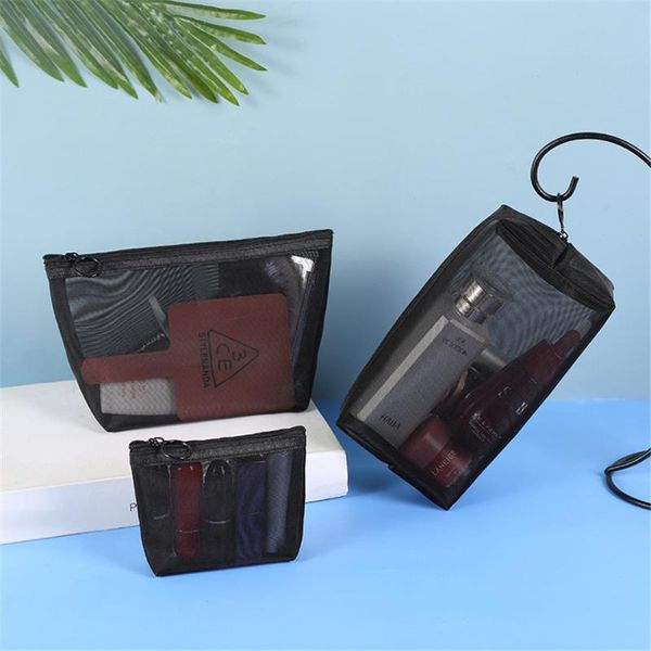 Storage Bags Men Women Makeup Black Net Cosmetic Pouch Large Size Travel Toiletry Organizer Solid Household Bathroom Accessories
Storage Bags Men Women Makeup Black Net Cosmetic Pouch Large Size Travel Toiletry Organizer Solid Household Bathroom Accessories