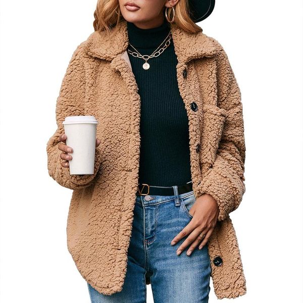 women's jackets women plush coat long sleeve lapel neck buttons casual party loose fall spring, Black;brown
women's jackets women plush coat long sleeve lapel neck buttons casual party loose fall spring, Black;brown