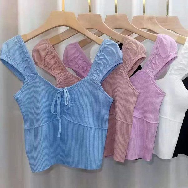 women's t-shirt summer blouse one-word stretchable shoulder strap knitted camisole sleeveless short sleeves, White
women's t-shirt summer blouse one-word stretchable shoulder strap knitted camisole sleeveless short sleeves, White