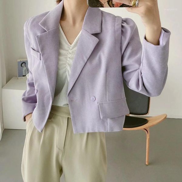 women's suits & blazers women loose casual jacket cropped vintage office lady blazer suit spring korean chic outerwear female purple ol, White;black
women's suits & blazers women loose casual jacket cropped vintage office lady blazer suit spring korean chic outerwear female purple ol, White;black
