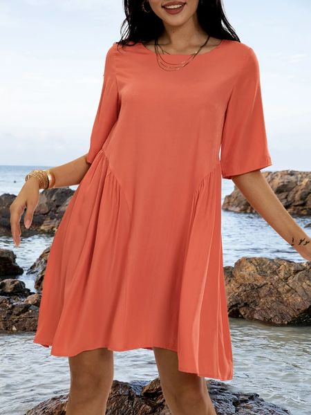 spring and summer 2021 pleated short sleeve round neck solid s beach skirt women, White
spring and summer 2021 pleated short sleeve round neck solid s beach skirt women, White