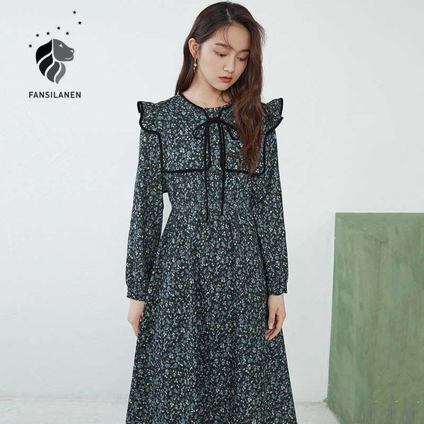 fansilanen corduroy ruffle floral print long dress women detachable collar green vintage autumn winter elegant party 210607, Black;gray
fansilanen corduroy ruffle floral print long dress women detachable collar green vintage autumn winter elegant party 210607, Black;gray