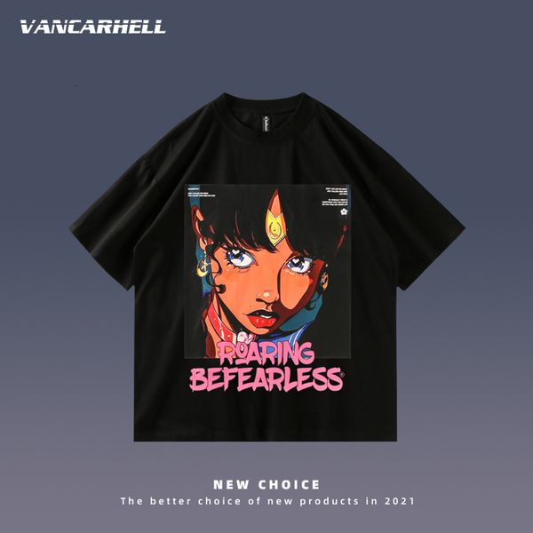 tee polo ins trendy street personality cartoon print short sleeve oversize men's and women's top, White;black
tee polo ins trendy street personality cartoon print short sleeve oversize men's and women's top, White;black