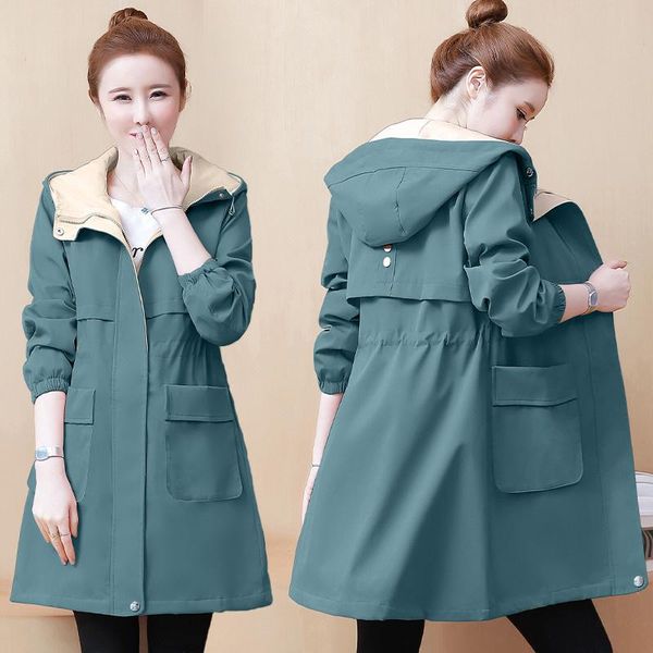 women's trench coats fashion women windbreaker 2021 spring autumn causal loose ladies hooded long jacket korean zipper basic student ou, Tan;black
women's trench coats fashion women windbreaker 2021 spring autumn causal loose ladies hooded long jacket korean zipper basic student ou, Tan;black