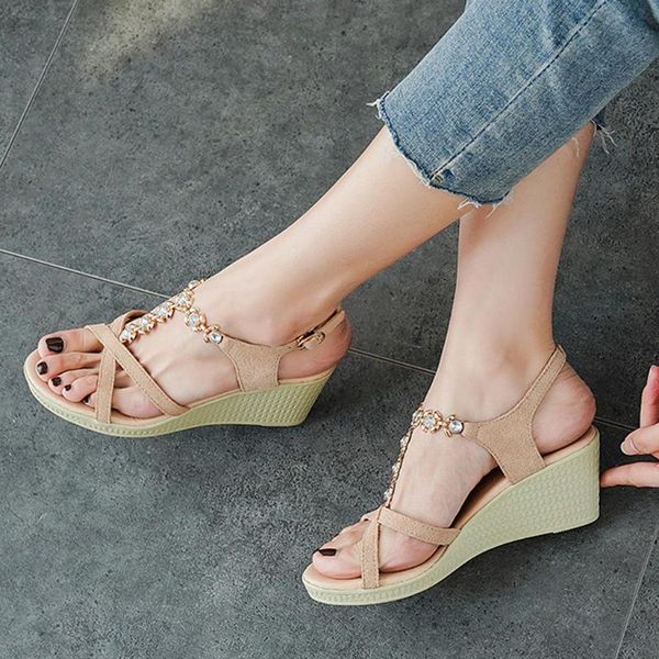 womens open toe sandals wedges shoes woman solid color breathable thick bottom posmia style casual shoes roman sandals femme new, Black
womens open toe sandals wedges shoes woman solid color breathable thick bottom posmia style casual shoes roman sandals femme new, Black