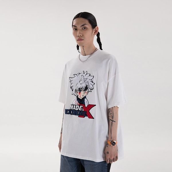 men's t-shirts x anime oversized t-shirt harajuku women's man loose cool short sleeve japan streetwear tees, White;black
men's t-shirts x anime oversized t-shirt harajuku women's man loose cool short sleeve japan streetwear tees, White;black