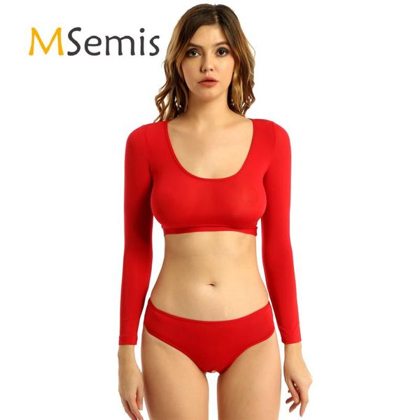 womens lingerie open crotch swimsuit two-piece underwear lingerie suit scoop neck long sleeve crop with crotchless briefs
womens lingerie open crotch swimsuit two-piece underwear lingerie suit scoop neck long sleeve crop with crotchless briefs
