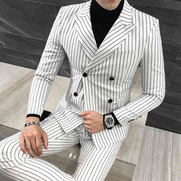 men's suits & blazers 3 pieces ( jacket + vest +pants) mens double-breasted fashion striped groom wedding tuxedo for men casual bu, White;black
men's suits & blazers 3 pieces ( jacket + vest +pants) mens double-breasted fashion striped groom wedding tuxedo for men casual bu, White;black