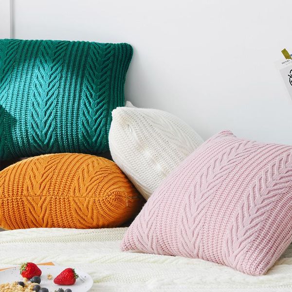 cushion/decorative pillow crochet knitted cushion cover fishbone patter pink beige yellow home sofa bed living room 45x45cm pillowcase
cushion/decorative pillow crochet knitted cushion cover fishbone patter pink beige yellow home sofa bed living room 45x45cm pillowcase